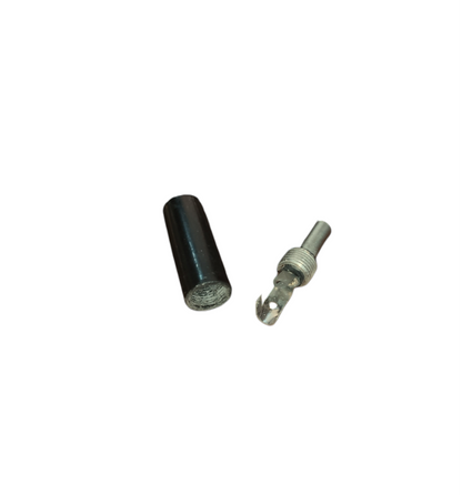 Crown Plug 2.5mm metal and black plastic components for power points switches and plugs