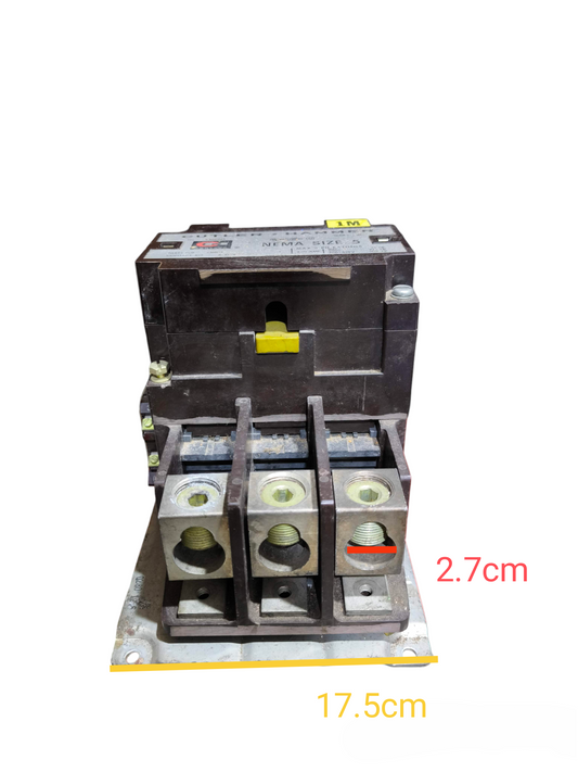Cutler Hammer Magnetic Contactor 270A with three terminal connections and compact design