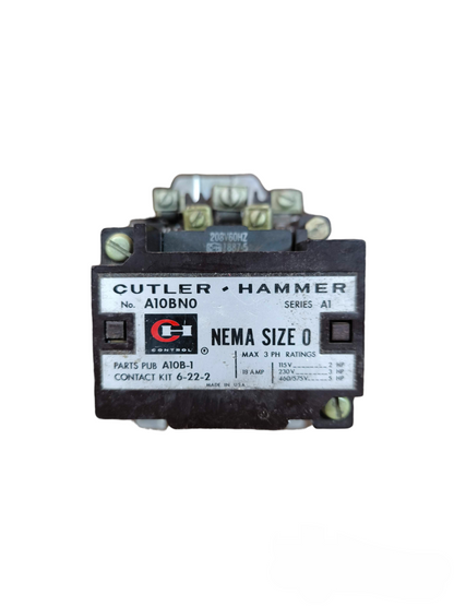 Cutler Hammer Magnetic Contactor with Auxiliary labeled AI0BN0 for power control applications