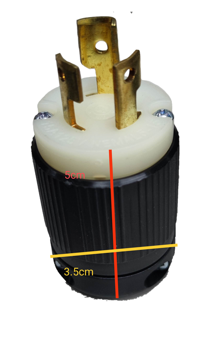 Grippes 15A Twistlock Plug 125V AC,  Twist Lock Plug 15A 2P+E ( 3Pins) BL515P Nema L-5