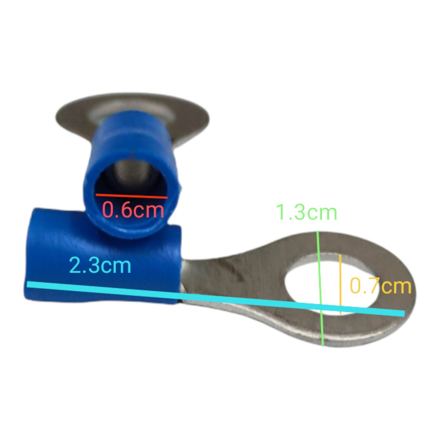 Local Terminal Lugs Ring Type Blue Insulation 3.5mm (10Pcs + 10Pcs Free) , Ring Terminal Lugs,  Round Terminal Lugs
