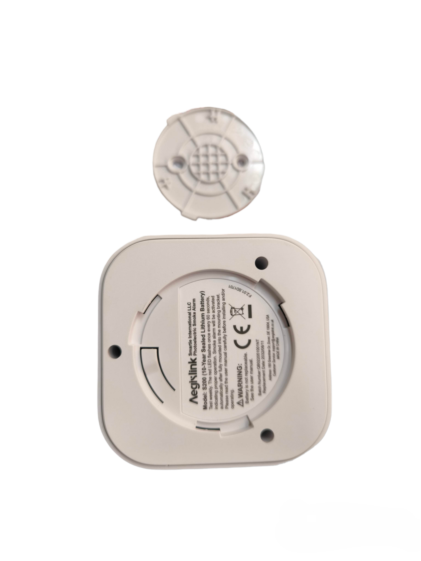 Photo Electric Smoke Alarm Square Design with Battery Non Replaceable ( Aegislink)