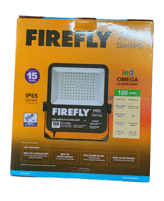 Firefly 100W LED Floodlight 220V Daylight 6500K FFL3100DL Omega Series Flood light
