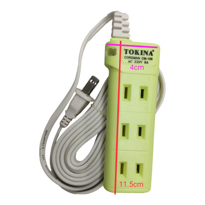 Tokina Extension Cord 3.6 Meters 3 Gang Flat Pin, 3 Meters Extension Cord 3 Socket Flat Pin Receptacle