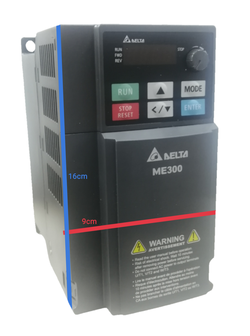 Delta ME300 VFD 3 phase 220V industrial motor controller with user-friendly interface and compact design