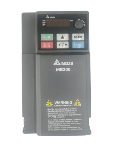 Delta ME300 VFD 3 phase 220V industrial motor controller with user-friendly controls and display