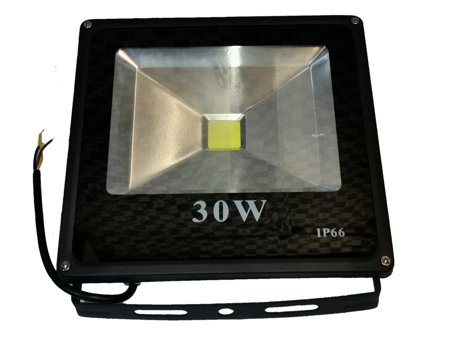 DENKO 30W 220V outdoor LED light by Electx Electrical Supply black rectangular floodlight