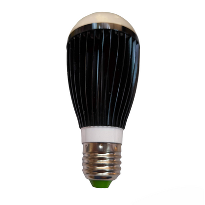 Denko 9W LED industrial bulb with a unique black and silver design for energy-efficient lighting
