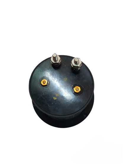 Denko frequency meter 100-130V electrical trade tool with metal connectors on black circular base