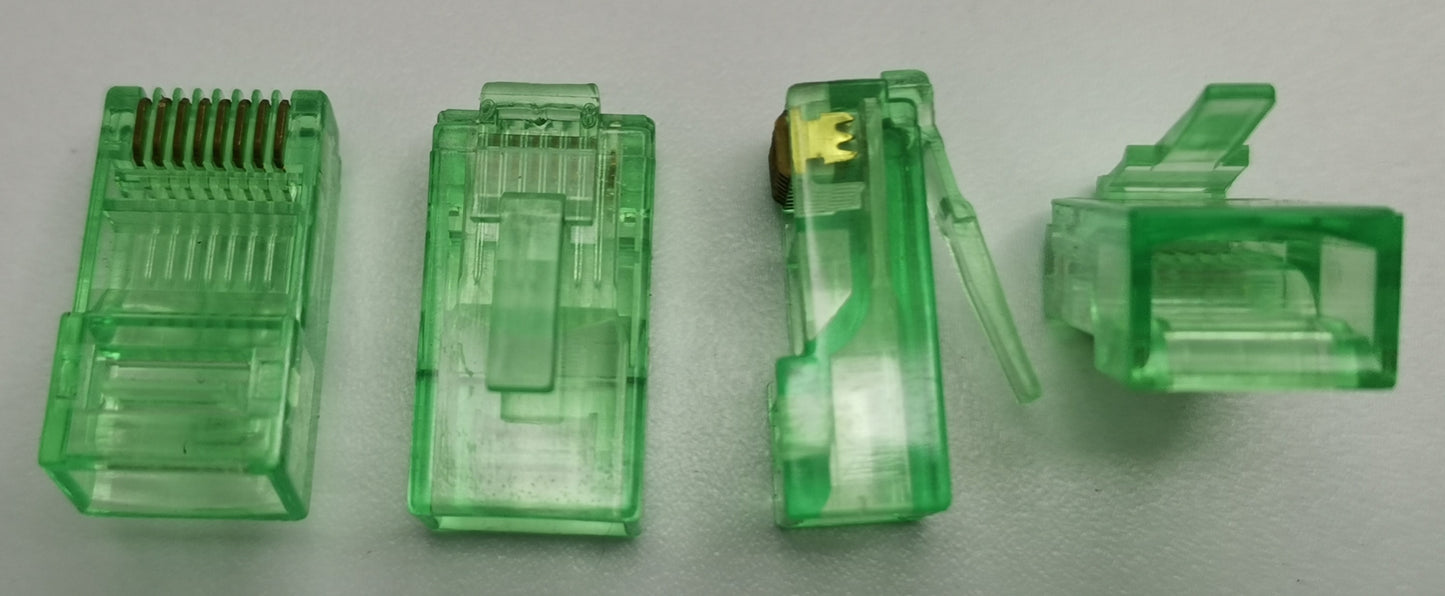 Grippes Denko RJ45 Connector colored green for Powerline Network Adapter setups