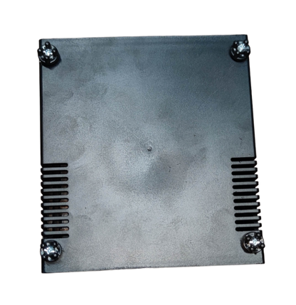 Electx DIY plastic enclosure 170x135x90mm top view dark grey with corner screws and side ventilation slots