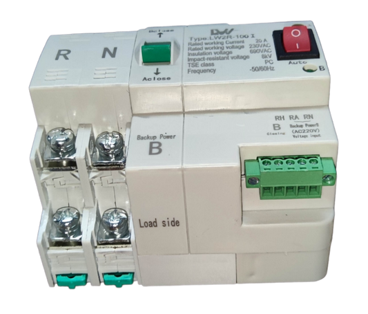 Grippes 100A automatic transfer switch electrical circuitry component with load side and backup power connections