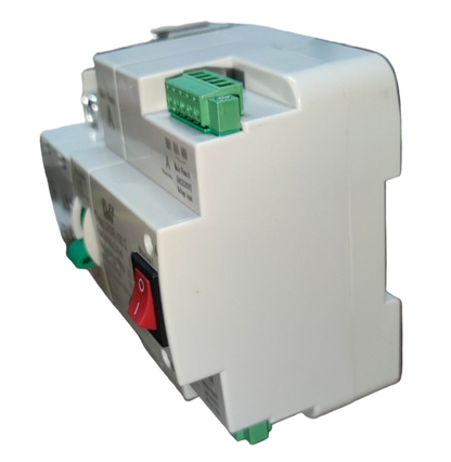 Grippes 100A automatic transfer switch white electrical circuitry component with green terminal block