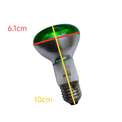 Osram E27 green disco lamp 220V with a bulb height of 6.1cm and diameter of 10cm