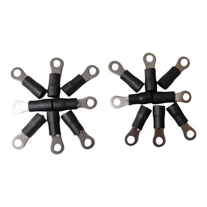 Local Terminal Lugs Ring Type Black Insulation 3.5mm (5Pcs + 5Pcs Free) , Ring Terminal Lugs,  Round Terminal Lugs