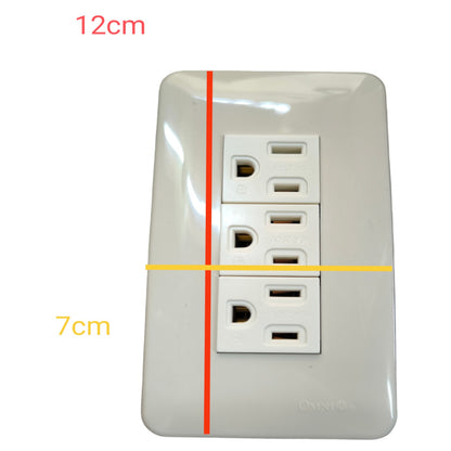 Omni 3 Gang Flat Pin Outlet with Ground with Plate WEP-103+(WEG-203x3)