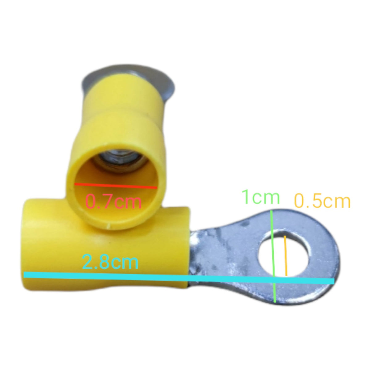 Local Terminal Lugs Ring Type Yellow Insulation 5.5mm (5Pcs + 5Pcs Free) , Ring Terminal Lugs,  Round Terminal Lugs