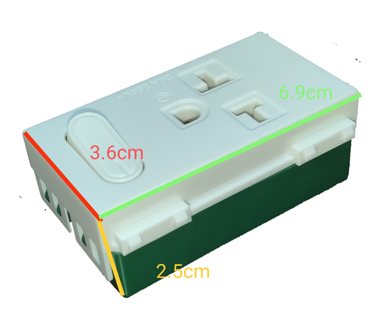Omni Aircon Outlet Wide Series with Switch and Plate 20A 250V WWA-501/S + WWP-113