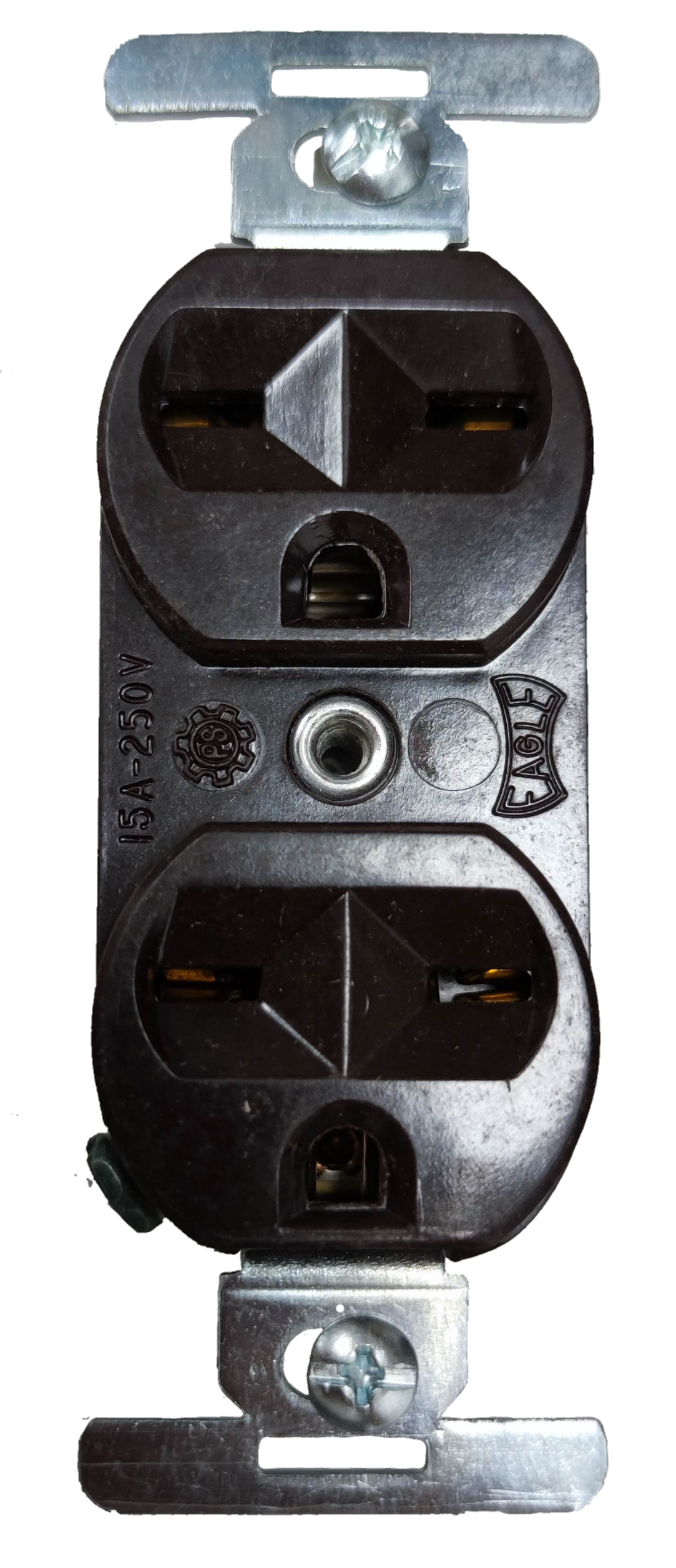 Eagle 2 gang tandem outlet 15A 250V with dual outlets for versatile electrical connections