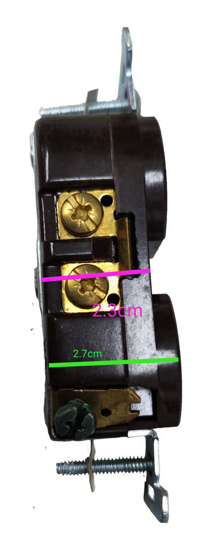 Eagle 2 gang tandem outlet 15A 250V with dual sockets and wiring terminals for electrical installations