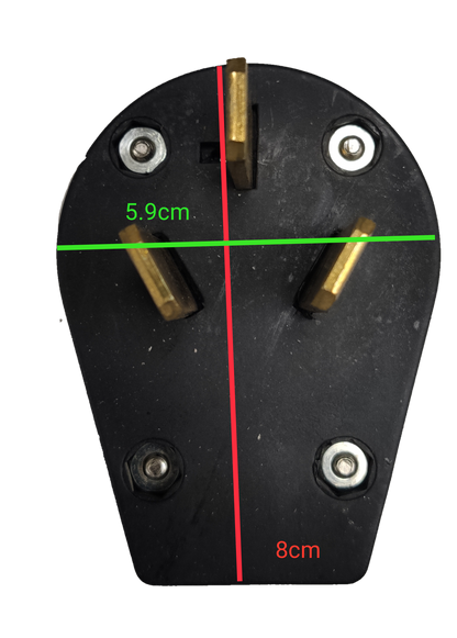Eagle 50A range plug black heavy duty 3 angled brass pins with screw terminals for stovetop