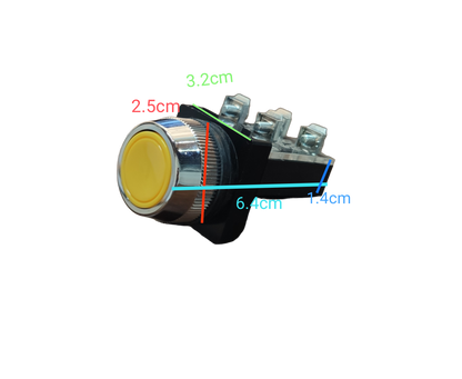 Push Button Switch Auspicious Yellow 30mm  3A 2NO/2NC