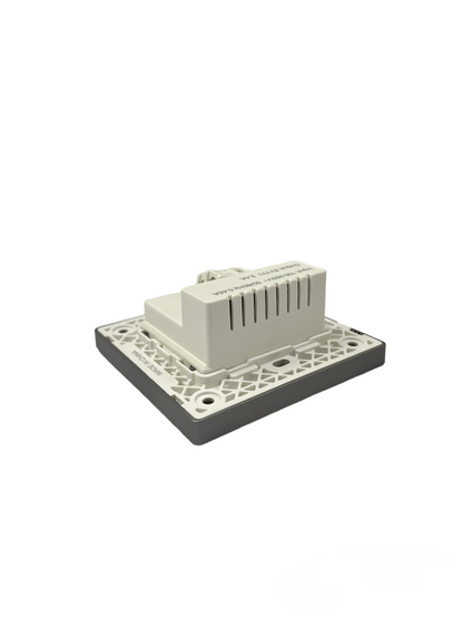 Opple Duplex Universal Outlet Square Gray 16A 250V with 2 Gang USB-A 5V 2.4A Outlet with Plate Cover F021685