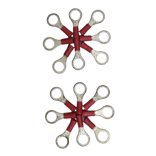 Local Terminal Lugs Ring Type Red Insulation 2.0mm (10Pcs + 10Pcs Free) , Ring Terminal Lugs,  Round Terminal Lugs