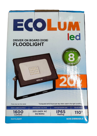 Ecolum 20W LED Flood Light 220V Daylight 6500K CFL3020DL