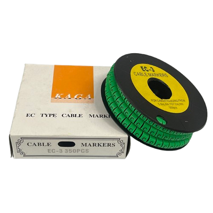 EC-3G cable marker set 350pcs in green with packaging, ideal for organized cable management