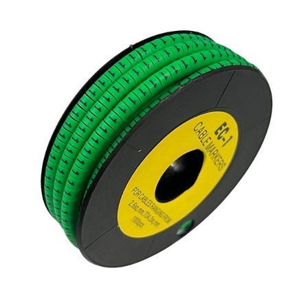 Grippes spool of green cable markers labeled with arrows Cable Marker 1 Green for wire identification and organization
