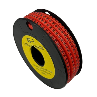 Grippes M Marker Red 2.6mm to 4.2mm 1000pcs cable management markers on black spool