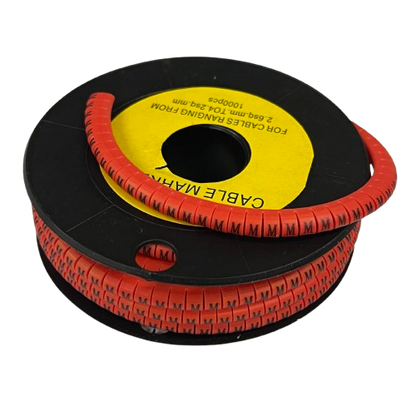 Grippes M Marker Red 2.6mm to 4.2mm 1000pcs cable management markers on a spool