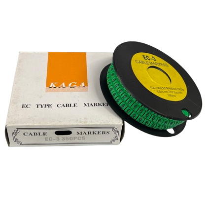 Cable Marker Green-6 spool of numeric cable markers for wire identification and organization