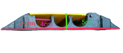 Grippes Ramp Cable Protector 3 Channel, 1 Meter x 29cm x 5cm,  Rubber Cable Ramp 3 Channel