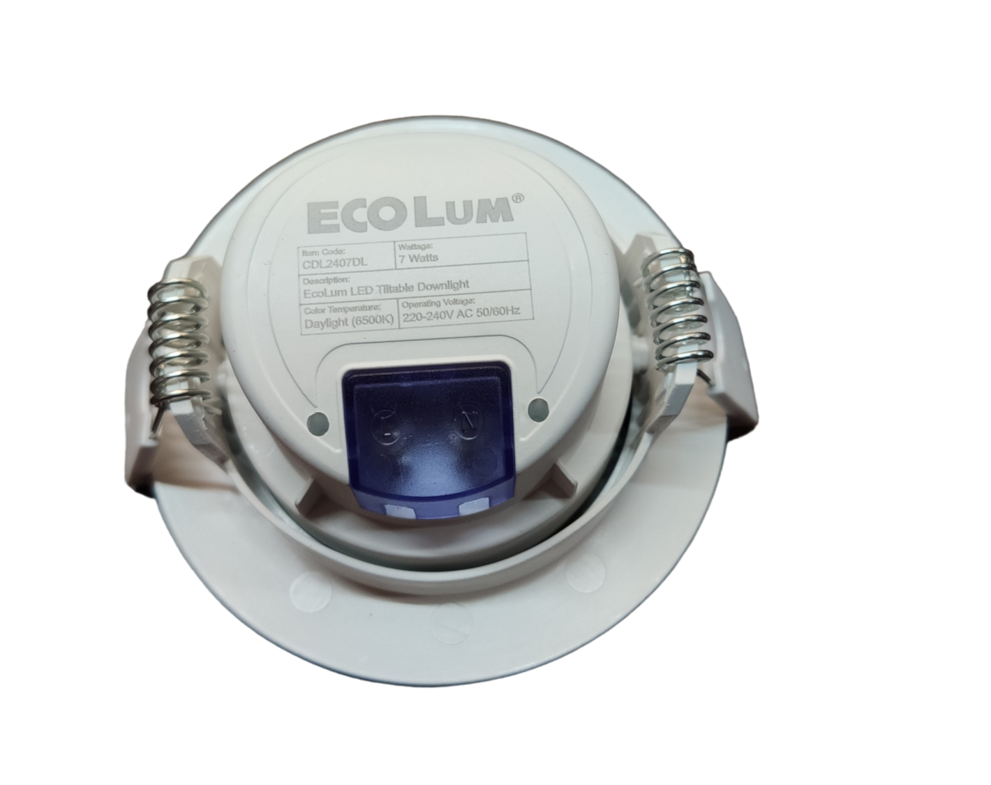 Ecolum 5W Daylight Tiltable Recessed Downlight 3.5 inch 220V 6500K 3.5" LED Downlight Swivel 220V 6500K Flush