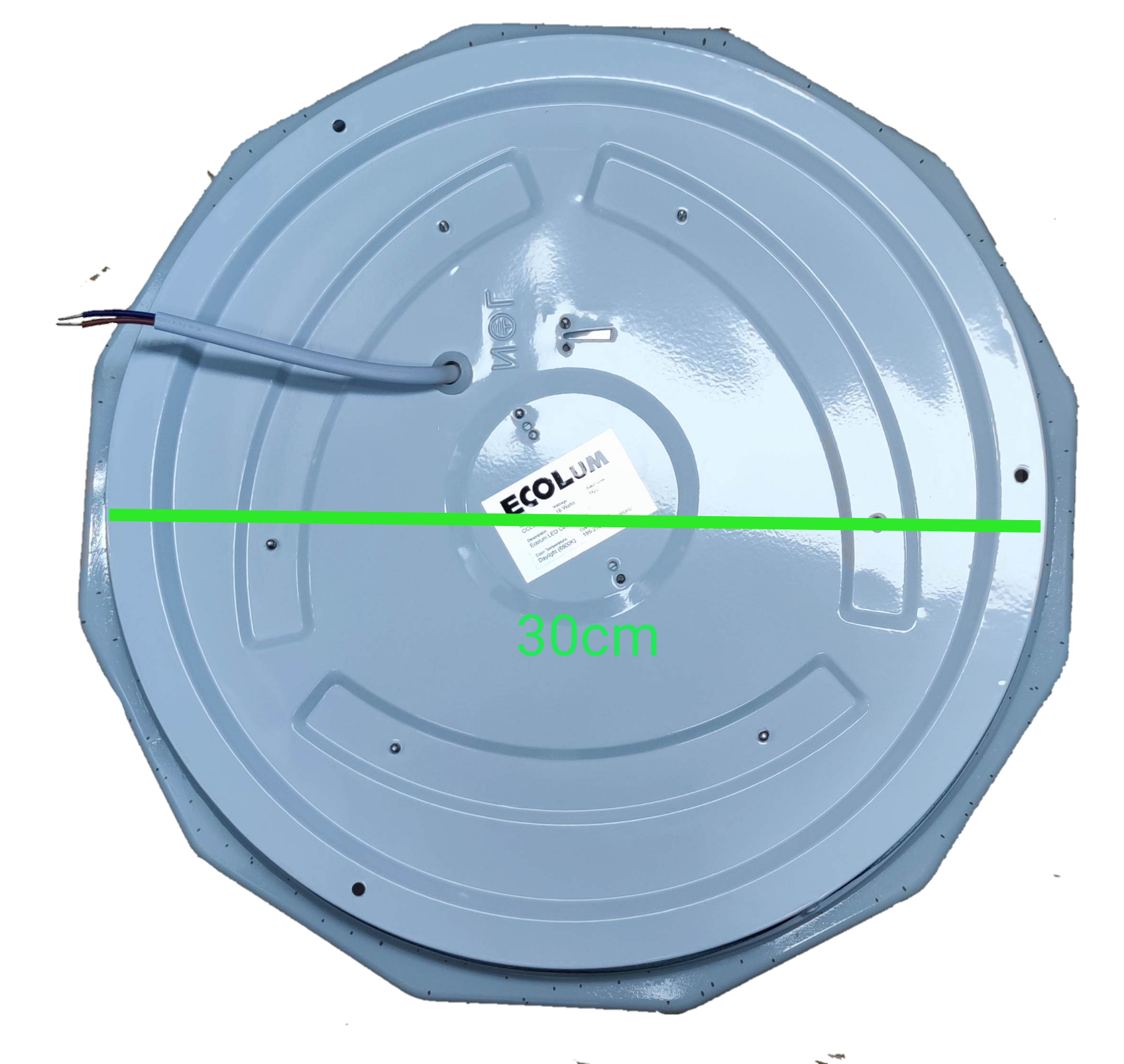 Ecolum 18W Ceiling Lights Daylight LED 220V with a sleek round design and 30cm diameter