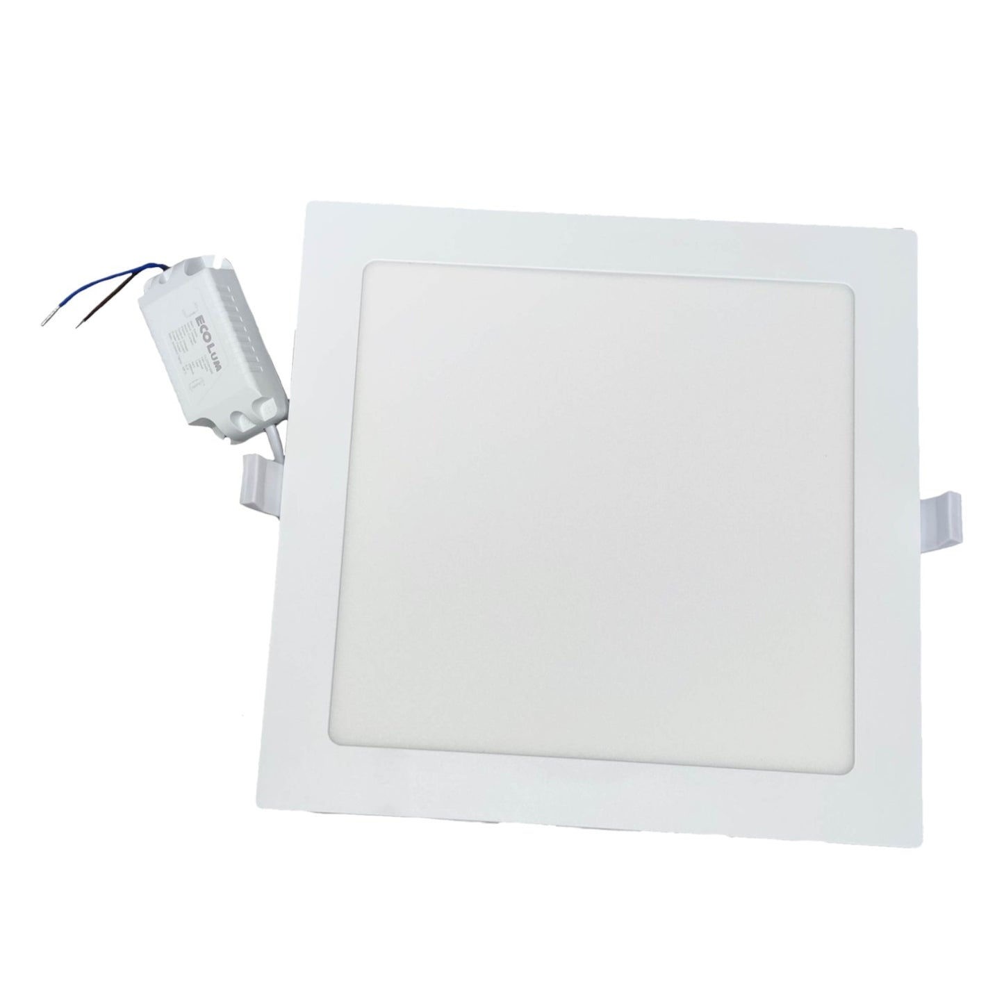 Square recessed ceiling light on a white background