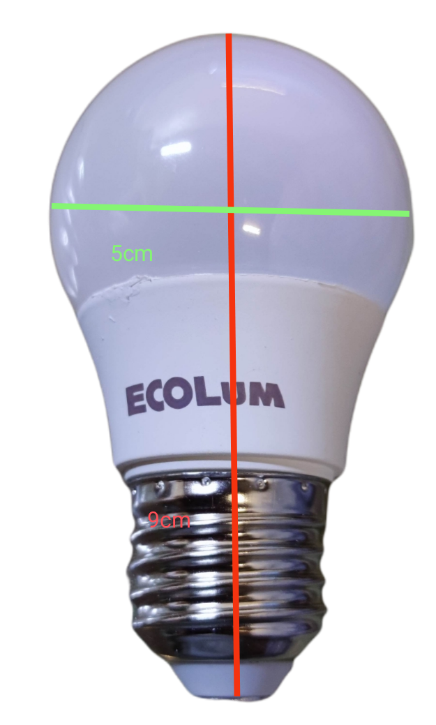 Ecolum 3W LED bulb E27 220V with white frosted globe and silver metal screw base