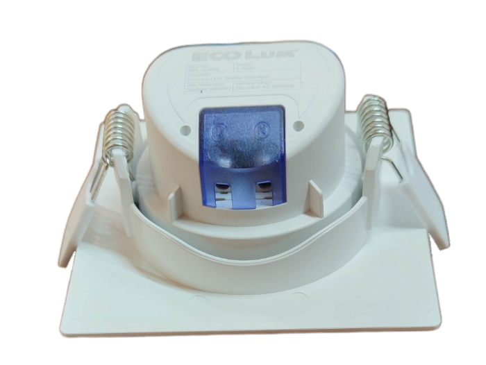 Ecolum 5W daylight 6500K ceiling light featuring a compact design and easy installation clips