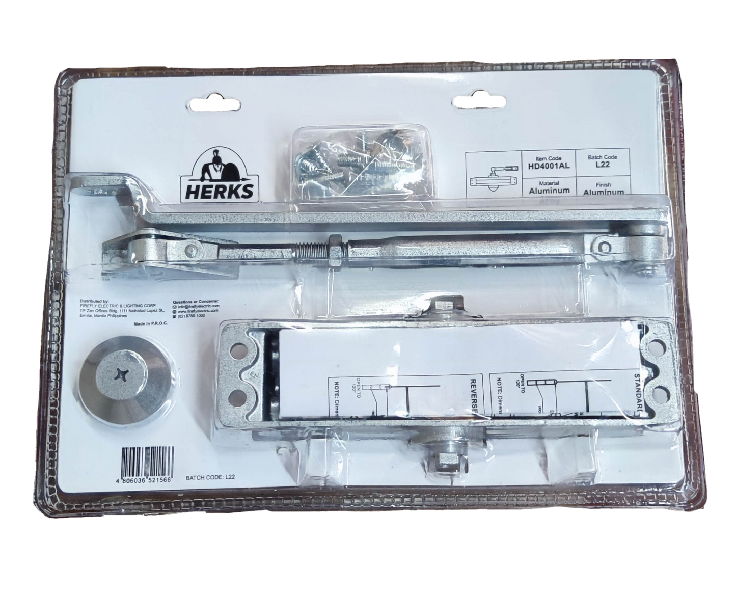 Herks Hydraulic Door Closer 40-65KG, 65KG Door Closer 950mm Maximum Door Wide 180 Degree Angle