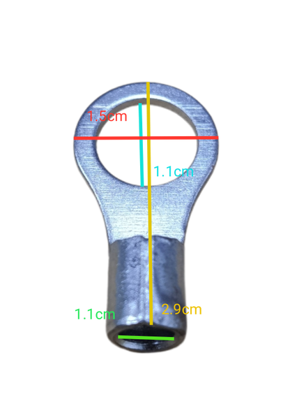 Local Terminal Lugs Ring Type Without Insulation 8mm (4Pcs + 4Pcs Free) , Ring Terminal Lugs,  Round Terminal Lugs