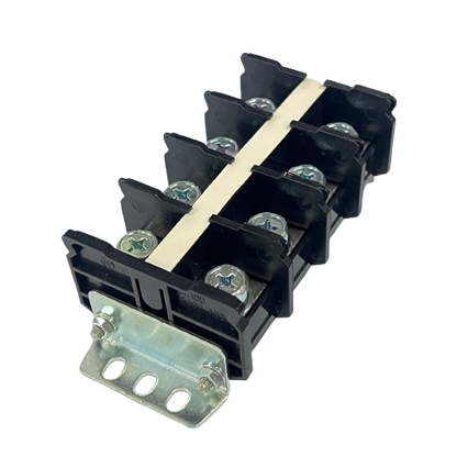Auspicious 100A Terminal Block with Cover 4 Pairs black plastic screw terminal block with metal mounting bracket