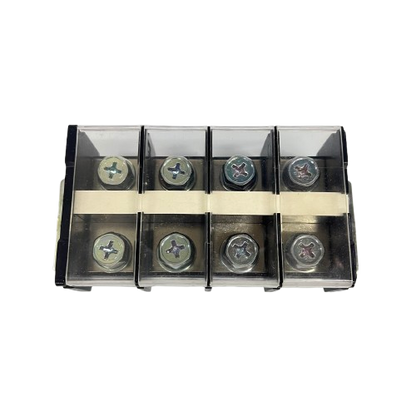 Auspicious 100A Terminal Block with Cover 4 Pairs screw terminal block with clear protective cover