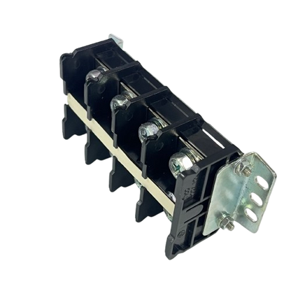Auspicious 100A Terminal Block with Cover 4 Pairs black plastic body with metal screws and mounting bracket