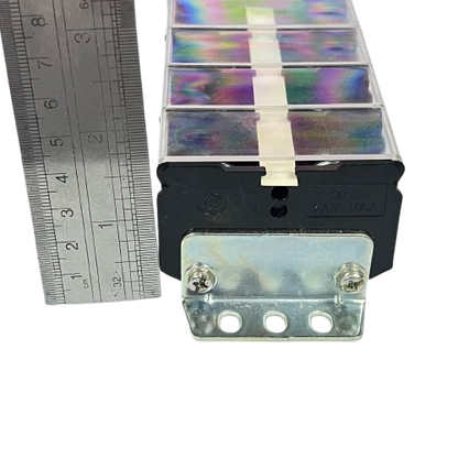 Auspicious 100A Terminal Block with Cover 4 Pairs clear hinged cover metal mounting bracket and ruler