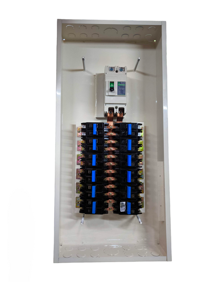 Koten electrical panel with main breaker and copper bus showing 12 Branches 2 Pole HPH Bolt On Flush Type assembly