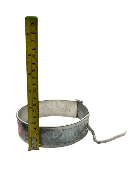 Electric Thermos Heating Element metal band with attached electrical wire and measuring tape