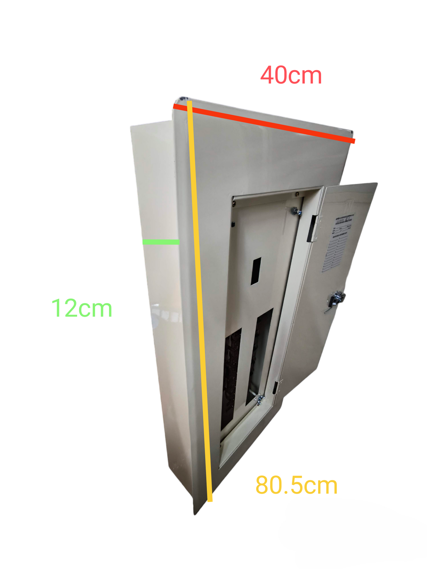 Koten distribution panel 12 Branches 2P 125A Main with HPH B-On . metal electrical box open with visible breaker slots
