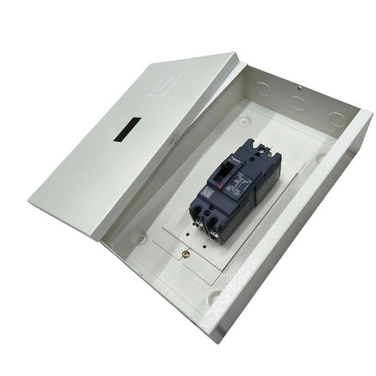 Schneider Circuit Breaker housed in protective enclosure available at electx Electrical Supply